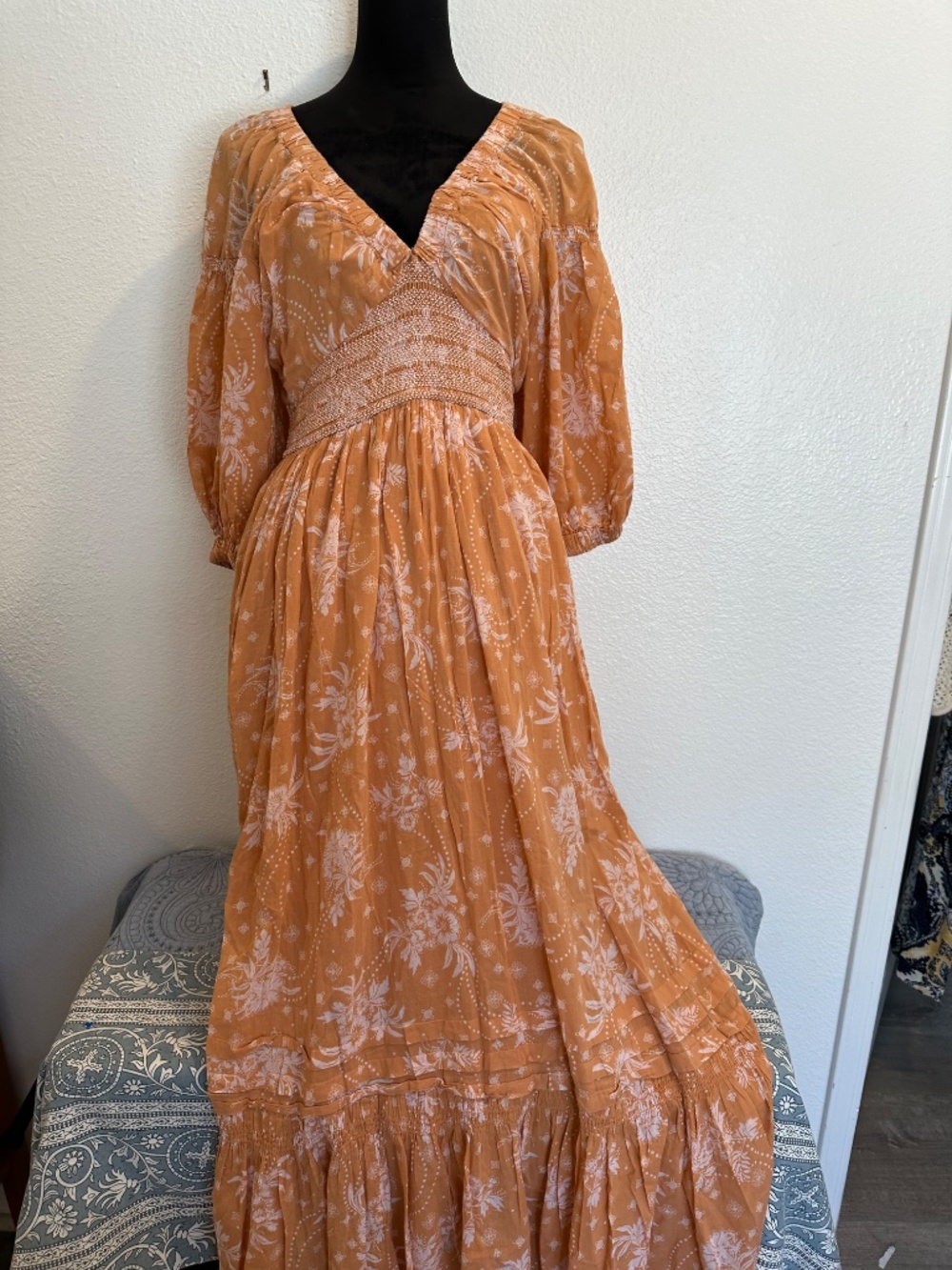 Free People Golden Hour Maxi Peasant Tiered Dress - Picture 5 of 14